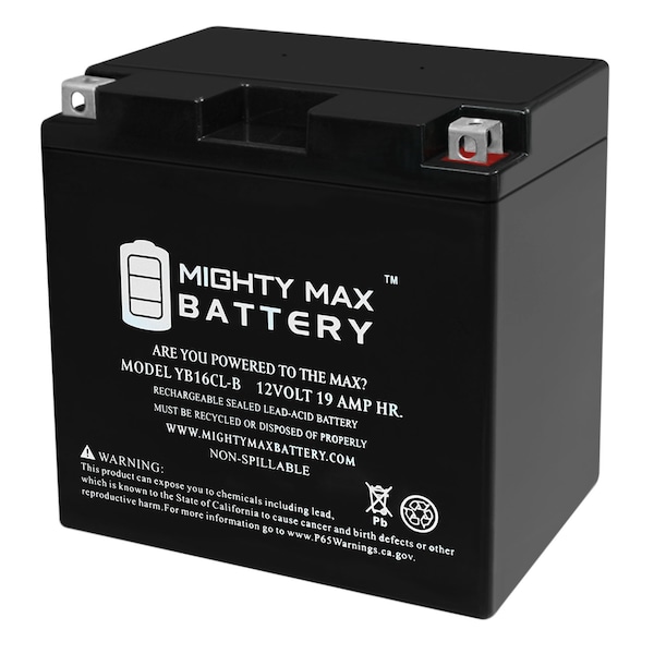 Mighty Max Battery 12-Volt 19 Ah 250 CCA Rechargeable Sealed Lead Acid Battery - YB16CL-B