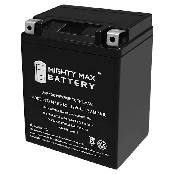 Mighty Max Battery YTX14AHL Battery Replacement for Moto Guzzi 750 Breva 750 06-10 - YTX14AHL391
