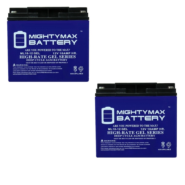 Mighty Max Battery 12V 18AH GEL Replacement Battery for HCF Pacelite Escort 305 - 2PK - MAX3971305