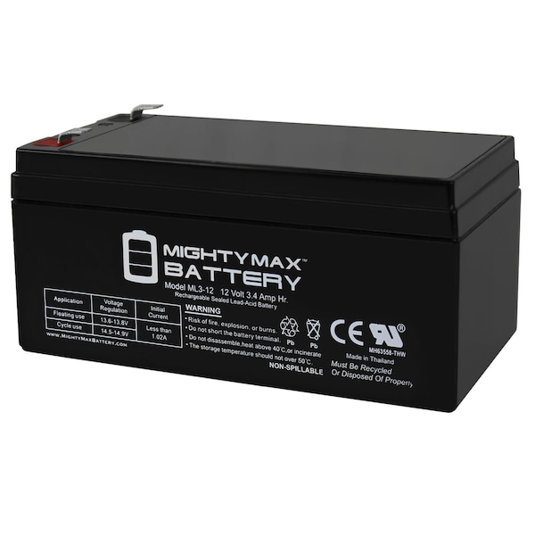 Mighty Max Battery 12V 3AH SLA Replacement Battery for Physio-Control Life Pak 5 - MAX3961378