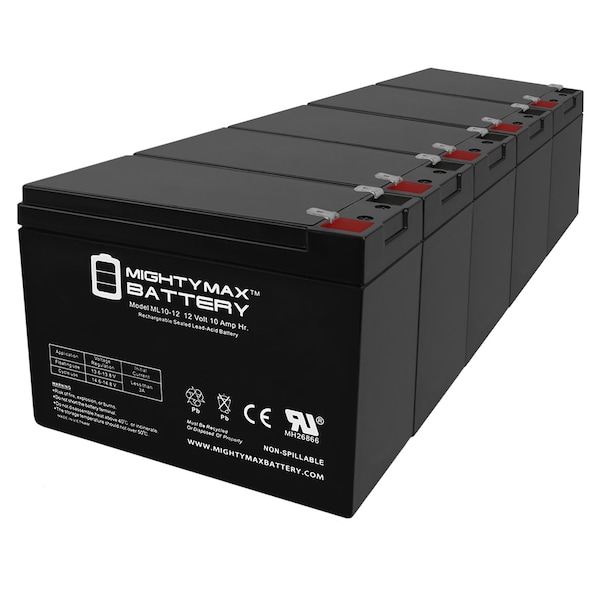 Mighty Max Battery 12V 10AH Scooter Battery Replaces OD 6-DW-10, 6DW10 - 5 Pack - ML10-12MP5634128113