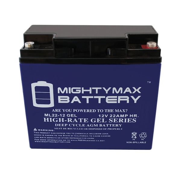 Mighty Max Battery 12 VOLT 22 AH GEL BATTERY - 2 PACK - ML22-12GELMP218