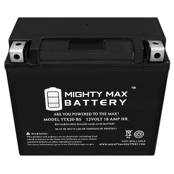 Mighty Max Battery 12V 18Ah Battery Replacement for Arctic Cat 600 XF 6000 17-18 - YTX20-BS142