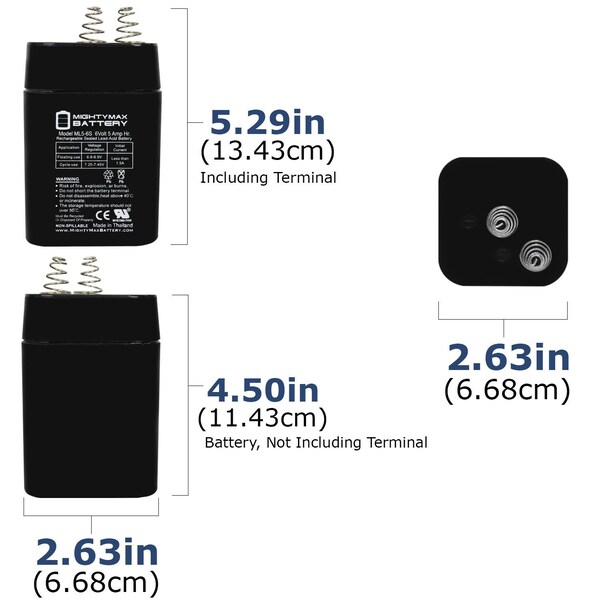 Mighty Max Battery 6V 5Ah SLA Replacement Battery Compatible with Elk Elk0650 - MAX3985559
