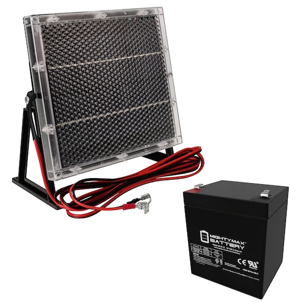 Mighty Max Battery 12V 5AH Battery for Alarm Systems and Home Security With 12V Solar Panel - MAX3531812