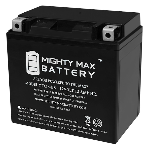 Mighty Max Battery YTX14-BS Replacement Battery for ACDelco Gold ATX14BS - MAX3952188