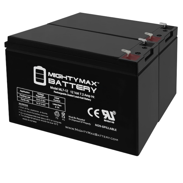 Mighty Max Battery 12V 7.2Ah Compatible Battery for APC Back-UPS 550 BE550G - 2 Pack - ML7-12MP2368135
