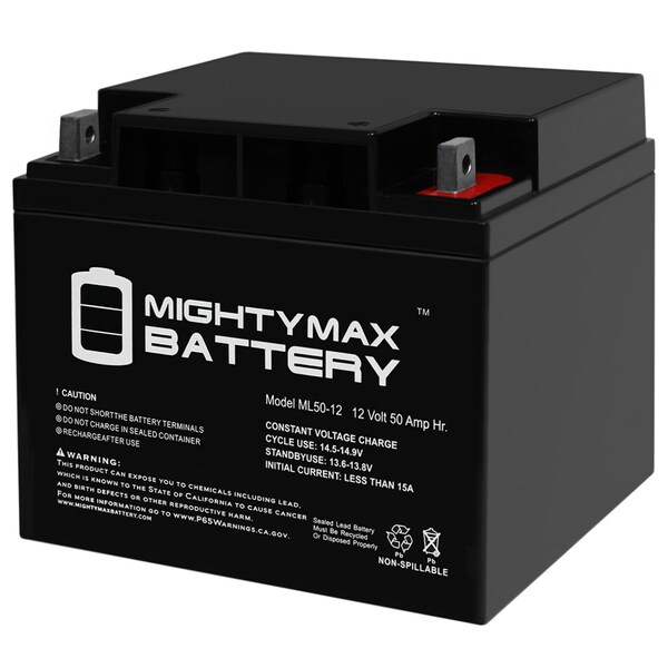 Mighty Max Battery 12V 50AH Replacement Battery for Vision 6FM45-X, 6FM45D-X, CG12-40XA - ML50-12612
