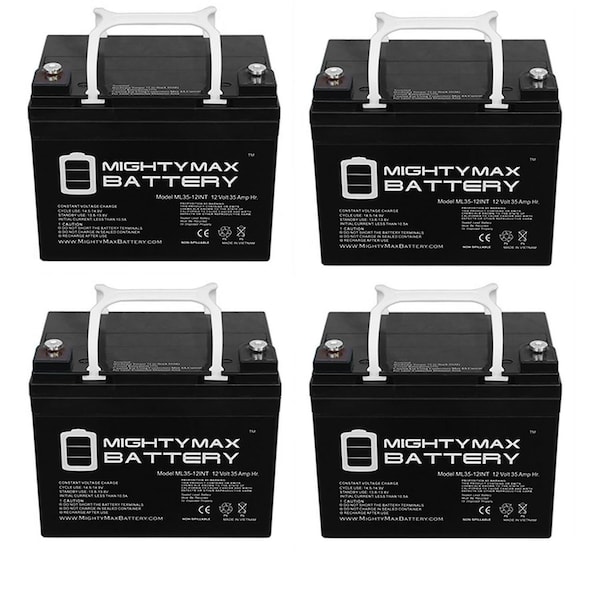 Mighty Max Battery 12V 35AH INT Replaces Titan AXS Mid-Wheel Drive Powerchair - 4PK - MAX3960847