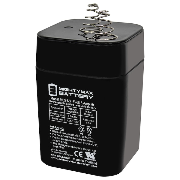 Mighty Max Battery 6V 5Ah SLA Replacement Battery Compatible with Cyclops 158610 6 Million - MAX3985514