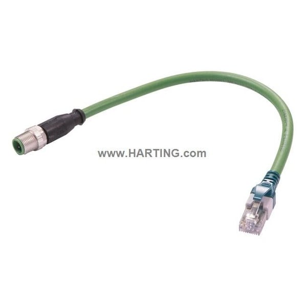 Cable de conexión Harting, 2m, Verde, 22 AWG - 09486896018020