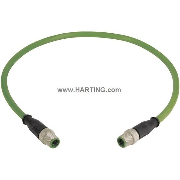 Cable conector Harting, 1m, Verde, calibre 22 AWG - 21349292477010
