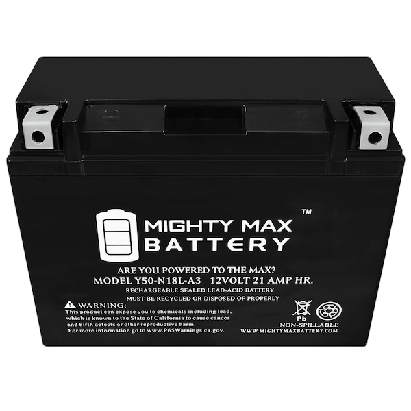 Mighty Max Battery Y50-N18L-A3 Battery for HARLEY-DAVIDSON FL FLH Touring 1340CC 1980-96 - Y50-N18L-A3295