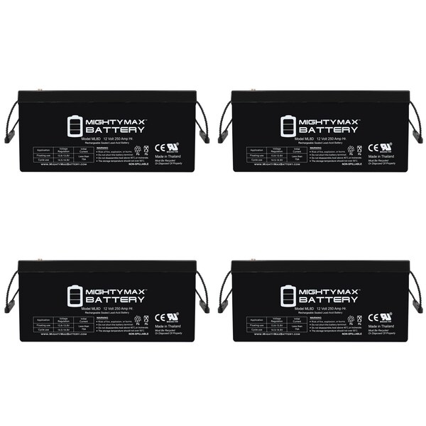 Mighty Max Battery 12V 1000Ah AGM Deep Cycle Battery for Off Grid Solar Wind - 4PK - MAX3892187