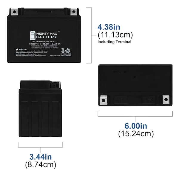 Mighty Max Battery 12V 11.2Ah Battery Replacement for Yuasa YTZ14S - YTZ14S1047