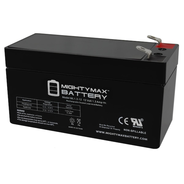 Mighty Max Battery 12V 1.3Ah Replacement Battery for Helios Fb12-1.2 - MAX3961011