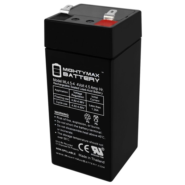 Mighty Max Battery 4 Volt 4.5Ah SLA Replacement Battery for Emergi-Lite ME2.4V - MAX3984630
