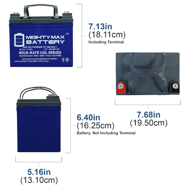 Mighty Max Battery 12V 35AH GEL Battery for Namco Fork Lift G2000 G2500 L2000 - 4PK - MAX3534929