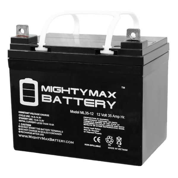 Mighty Max Battery 12V 35Ah Bttry Clubrunner Dynamis Kangaroo PowaKaddy Golf Caddy GoKart - ML35-12380