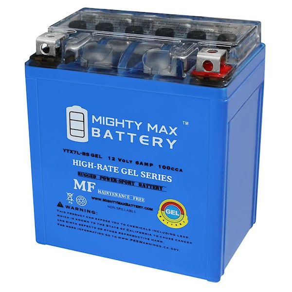 Mighty Max Battery 12V 6AH Gel 100CCA Battery Replaces Yamaha 200 SXR2 Sno-Scoot 18-21 - MAX3941245