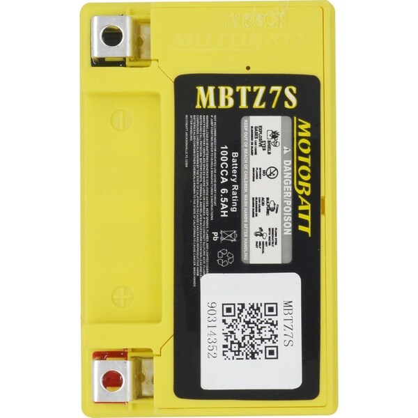 Motobatt 6.5Ah 130 CCA AGM Powersports Battery replaces YTX5L - MBTZ7S