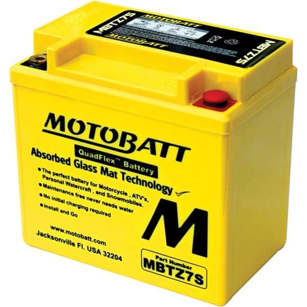 Motobatt 6.5Ah 130 CCA AGM Powersports Battery replaces YTX5L - MBTZ7S