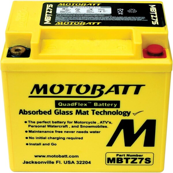 Motobatt 6.5Ah 130 CCA AGM Powersports Battery replaces YTX5L - MBTZ7S