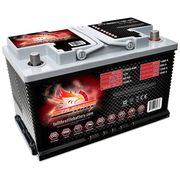 Fullriver Full Throttle 85Ah 850 CCA AGM Battery Group 94R - FT850-94R