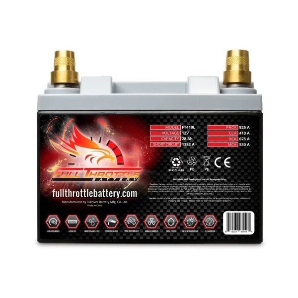 Fullriver Full Throttle 28Ah 410 CCA AGM Battery replaces BTX30L - FT410L