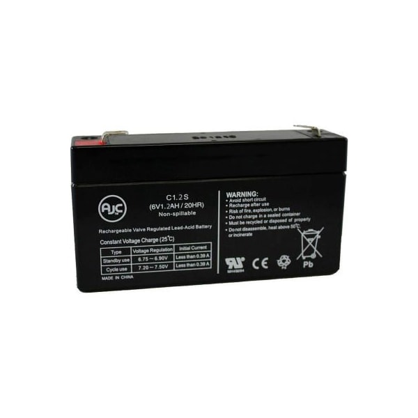 Battery Clerk AJC Powertron PE126RF1 6V 1.2Ah UPS Battery - POWERTRON-PE126RF1