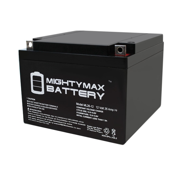 Mighty Max Battery ML26-12 12V 26AH Battery Replacement for Fiamm FG22703, FG 22703 - ML26-122570