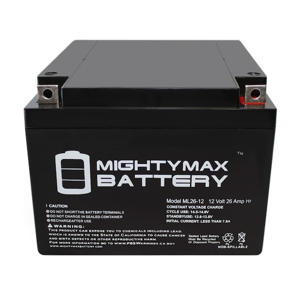 Mighty Max Battery ML26-12 12V 26AH Battery Replacement for Fiamm FG22703, FG 22703 - ML26-122570