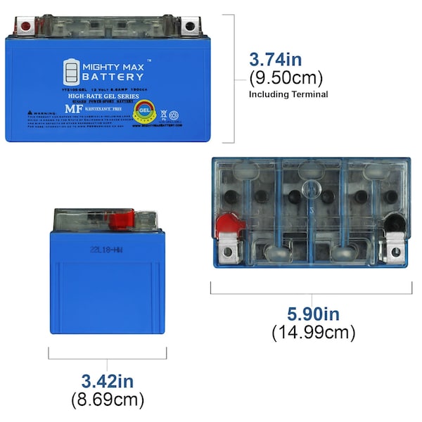 Mighty Max Battery YTZ10S GEL Replacement Battery for Battery Tender BTZ10S-FA With 12V 2Amp Charger - MAX3951575
