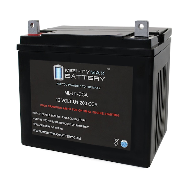 Mighty Max Battery ML-U1 12V 200CCA Battery for Bobcat Fastcat Pro 942407H 0Turn Mower - ML-U1-CCA1375