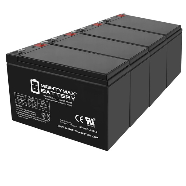 Mighty Max Battery ML8-12 - 12 VOLT 8 AH SLA BATTERY - PACK OF 4 - ML8-12MP416143109