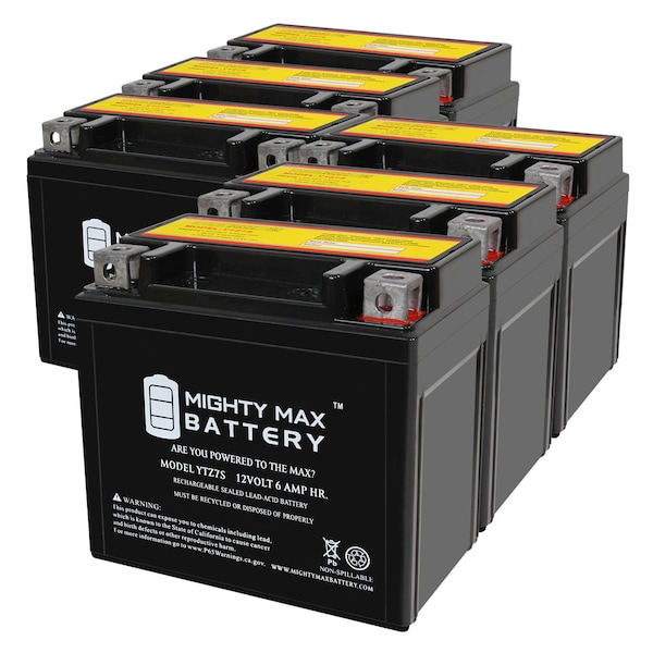 Mighty Max Battery YTZ7S 12V 6AH Replacement Battery compatible with Polaris 90 Outlaw 03-14 - 6PK - MAX4012264