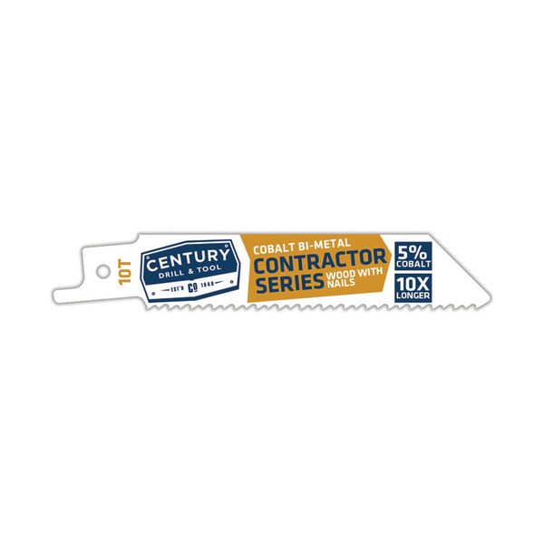 Century Drill & Tool Recip Blade 10T X 4 Bi-Metal Contractor 3/4 W.035 Thick 1/2 Shank - 7450