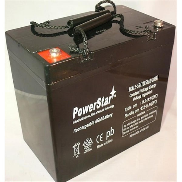 Powerstar 12V 55Ah 22NF SLA AGM Battery - AGM12-55-INS42