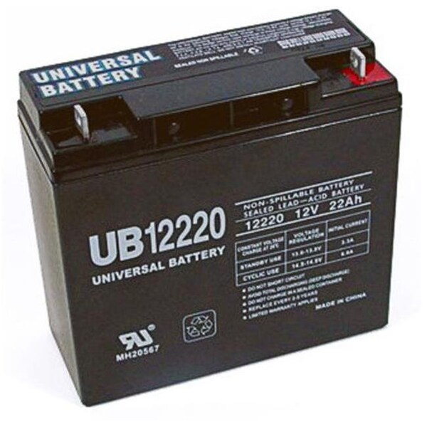 Upg Sealed Lead Acid Battery, 12 V, 22Ah, UB12220, T4 (Tab) Terminal, AGM Type - 40696