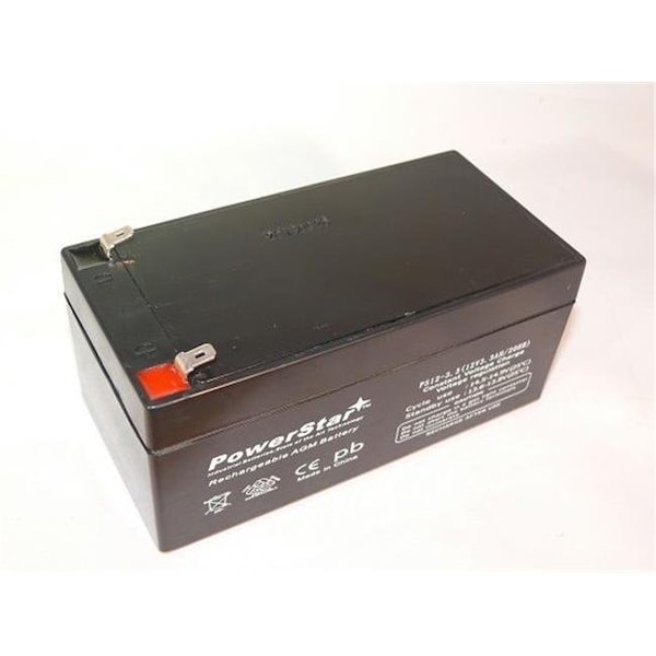 Powerstar PowerStar PS12-3.3-236 12V 3Ah Sealed Lead Acid Battery for BB BP3-12 F2 F1 Adapters - PS12-3.3-236