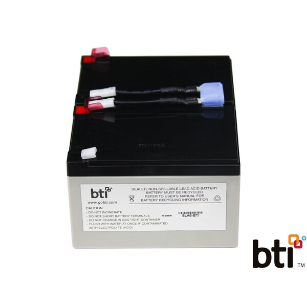 Battery Technology BTI Replacement Battery RBC6 for APC - UPS Battery - Lead Acid - Compatible APC UPS SMT1000C - RBC6-SLA6-BTI