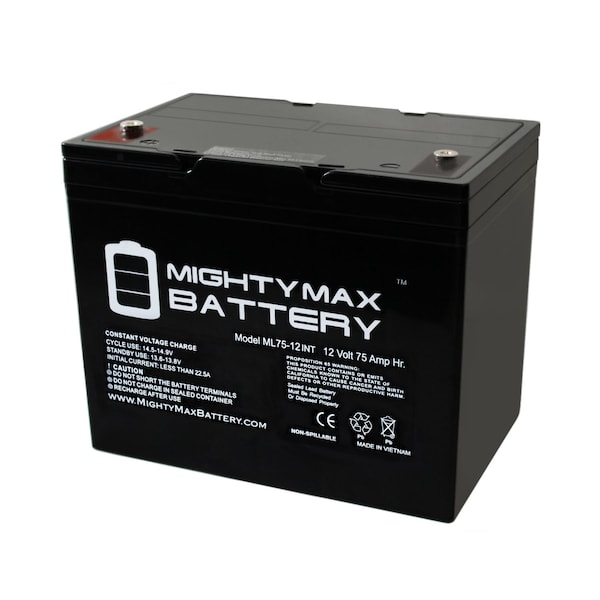 Mighty Max Battery 12V 75Ah Internal Thread Battery for Powersonic PS-12750 - ML75-12INT203