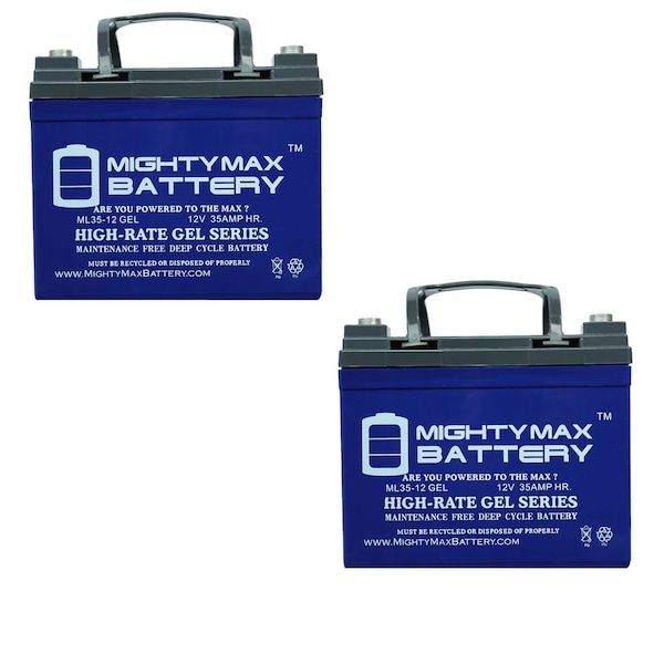 Mighty Max Battery 12V 35AH GEL Replacement Battery for Troybilt 3000 Series - 2PK - MAX3958967