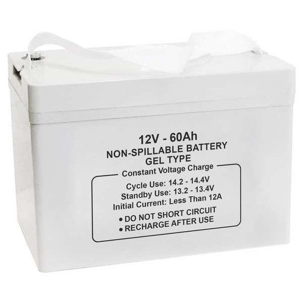 Zoro Select Sealed Lead Acid Battery, 12V, 60Ah, GEL, I6 - 47046