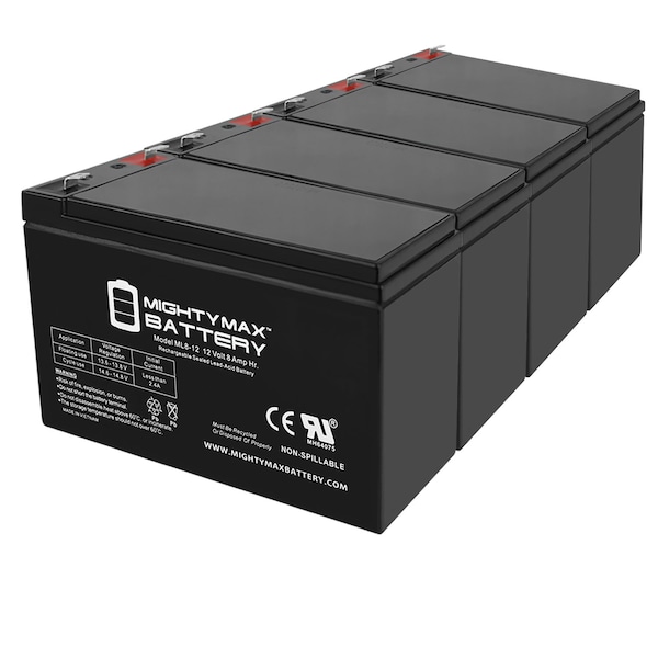Mighty Max Battery 12V 8Ah Battery Replacement for Fire Lite BG12L - 4 Pack - ML8-12MP416143109527