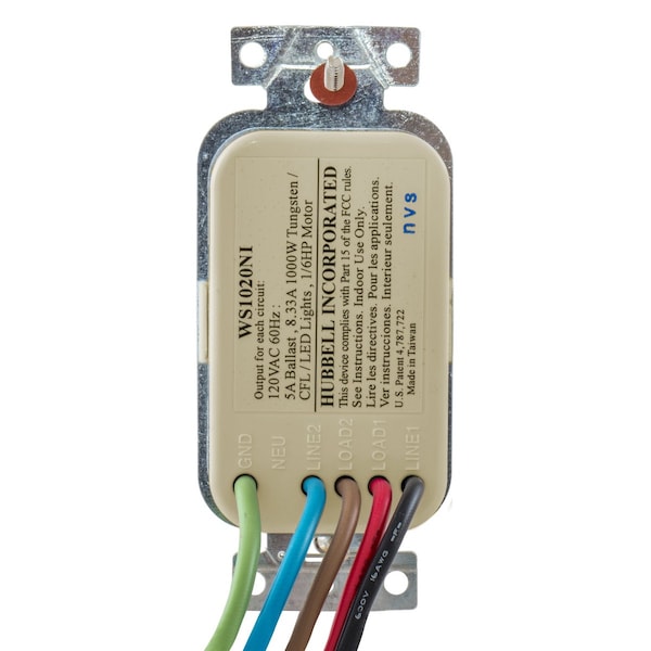Interruptores de pared con sensores WS1020NI - WS1020NI de Hubbell Wiring Device-Kellems