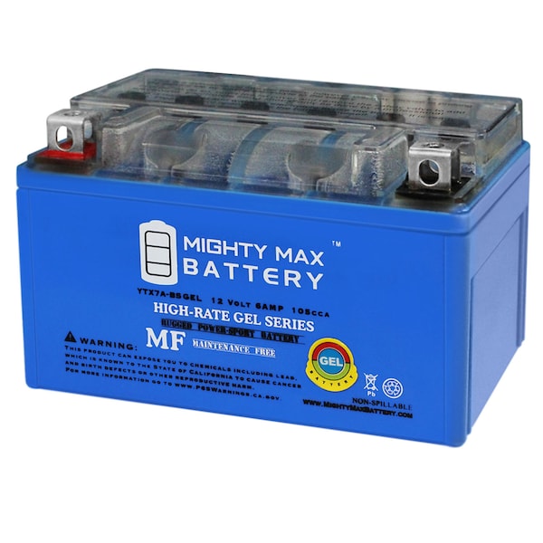 Mighty Max Battery YTX7A-BS GEL 12V 6AH Replacement for Go-Kart Battery EXIDE 7A-BS - YTX7A-BSGEL52