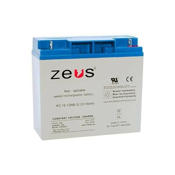 Zeus Battery Products 18Ah 12V F2 Sealed Lead Acid Battery - PC18-12F2