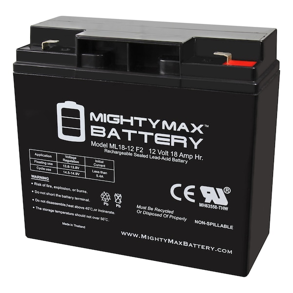 Mighty Max Battery 12V 18AH F2 Replacement Battery Compatible with JNCAIR JNC 660 - MAX3986366