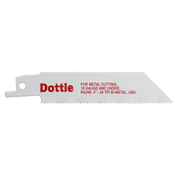 Dottie 4" L x Metal Cutting, 18 Gauge and Under Cutting Reciprocating Saw Blade - R424B